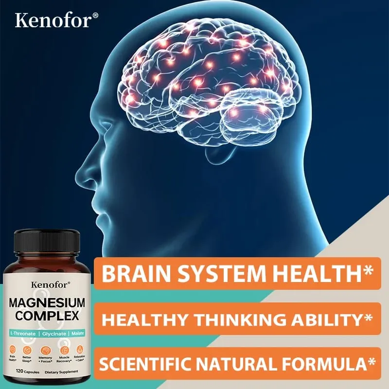 Magnesium Complex Supplement with L-threonine Glycine and Malate To Support Brain Health Memory Concentration and Sleep