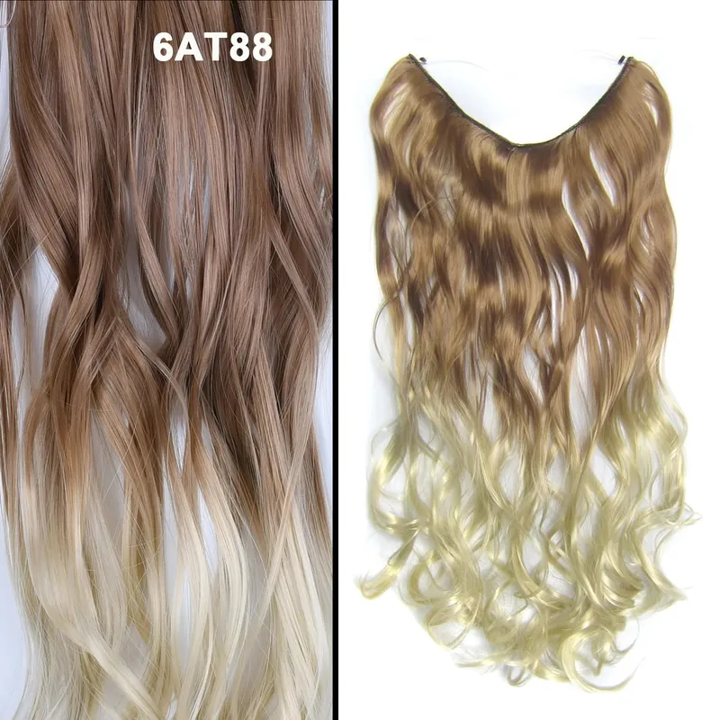 Jeedou κυματιστά μαλλιά Extension Elasticity Αόρατο σύρμα Fish Line One Piece No Clips Συνθετικά Hairpieces Ombre Χρώμα για γυναίκες — image 53