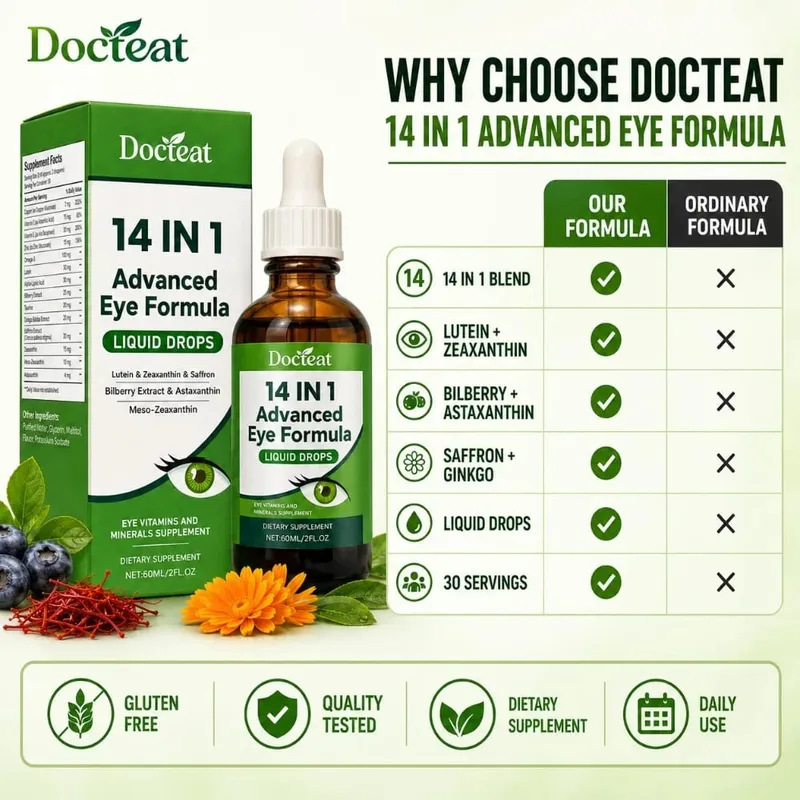 14 σε 1 Eye Formula Liquid Drops – Lutein Zeaxanthin Saffron Astaxanthin Advanced Visual Support Antioxidant Blend 60ml — image 6