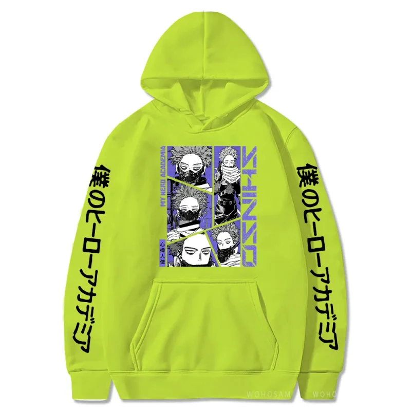Sudaderas con capucha de My Hero Academia para hombre y mujer, suéter con estampado de Shinso Hitoshi, sudaderas con cuello redondo de estilo de dibujos animados Harajuku, Sudadera con capucha de calle para hombre y mujer — image 29