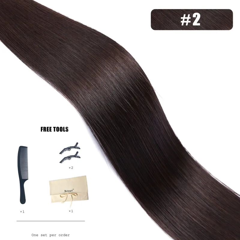 Genius Weft Human Hair Extensions 100G Double Drawn Blonde Bundles Invisible Straight Virgin Hair Weft Full End Κορυφαία ποιότητα