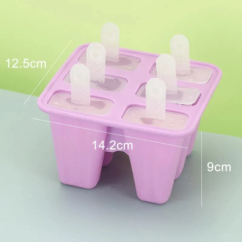 Popsic formák 6 részes szilikon jégpofa formák BPA mentes popsiforma újrafelhasználható, könnyen kioldható jégpofa gyártás — image 13