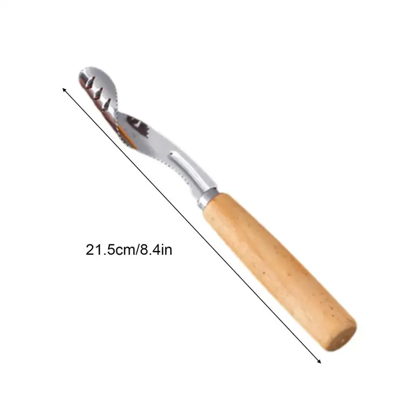 Corer Tool Kitchen Stainless Steel Pear Pitter Anti-Slip Manual Kitchen Corer with Wood Handle for Fruit Slicing Cooking Salad
