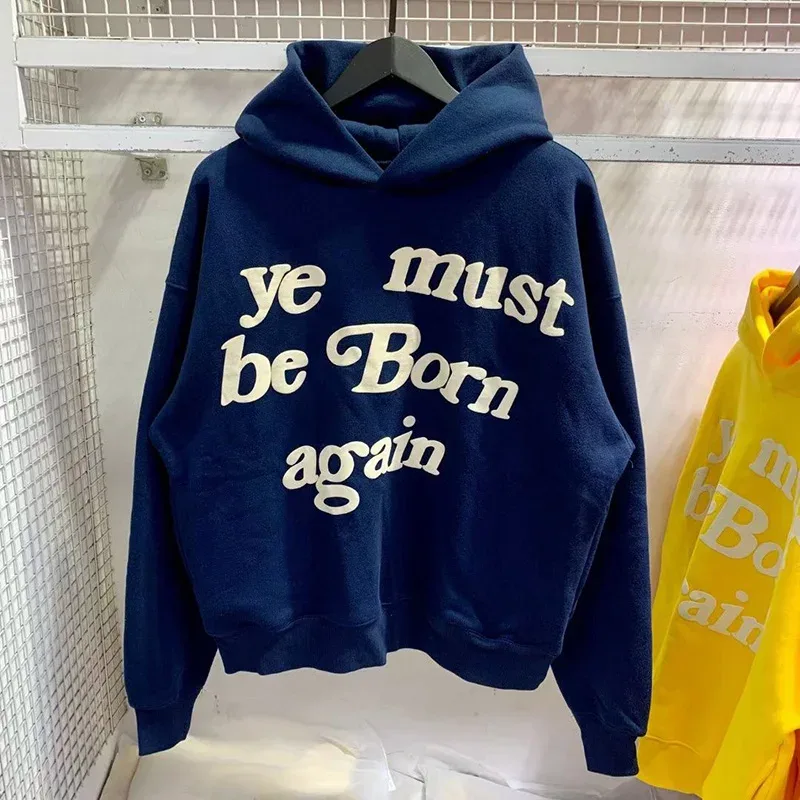 23FW Classic Foam Logo Ye Must Be Born Again קפוצ'ון גברים נשים באיכות הטובה ביותר אוברסייז Kanye West CPFM.XYZ Sweatshirts Multicolor — image 9