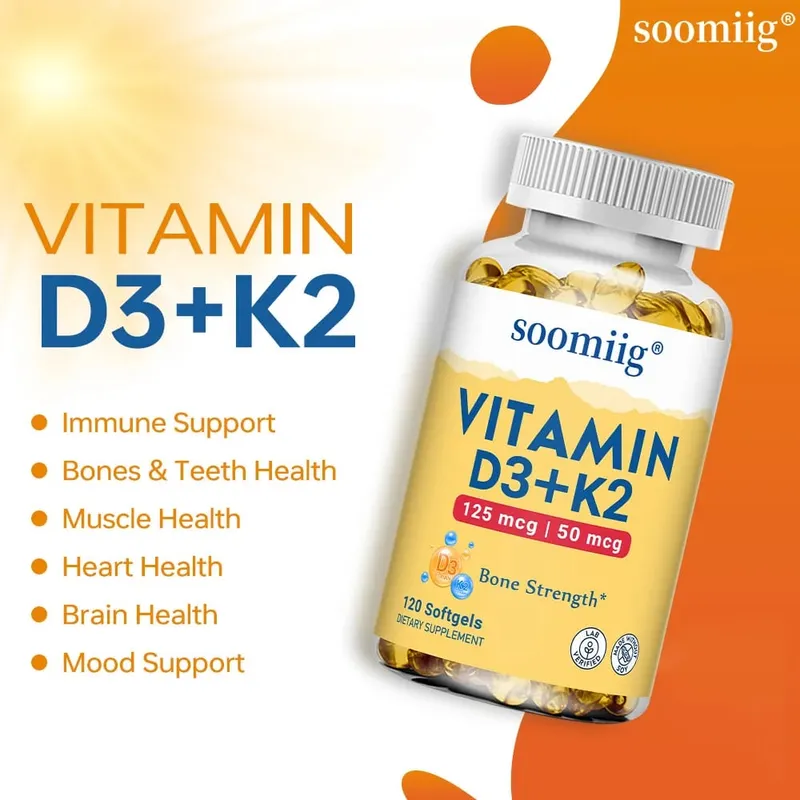 Vitamin D3 K2 - Bone Health & Immune Support Supplement - with 5000 IU Vitamin D and 50 Mcg Vitamin K2 Soy Free — image 3
