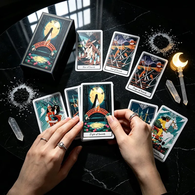כרטיסי טארוט למכירה חמה 78 חפיסות English Visions Divination Edition Borad משחקי משחקי ליל כל הקדושים וחג המולד