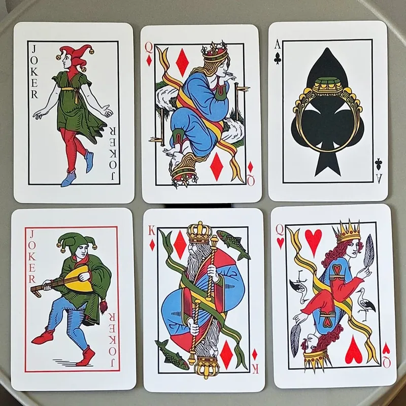 9*6cm The Playing Card Deck Vintage Art Mga Fortune Telling at Divination Cards 54 Pcs Full Set Poker Deck Double-embossed — image 5