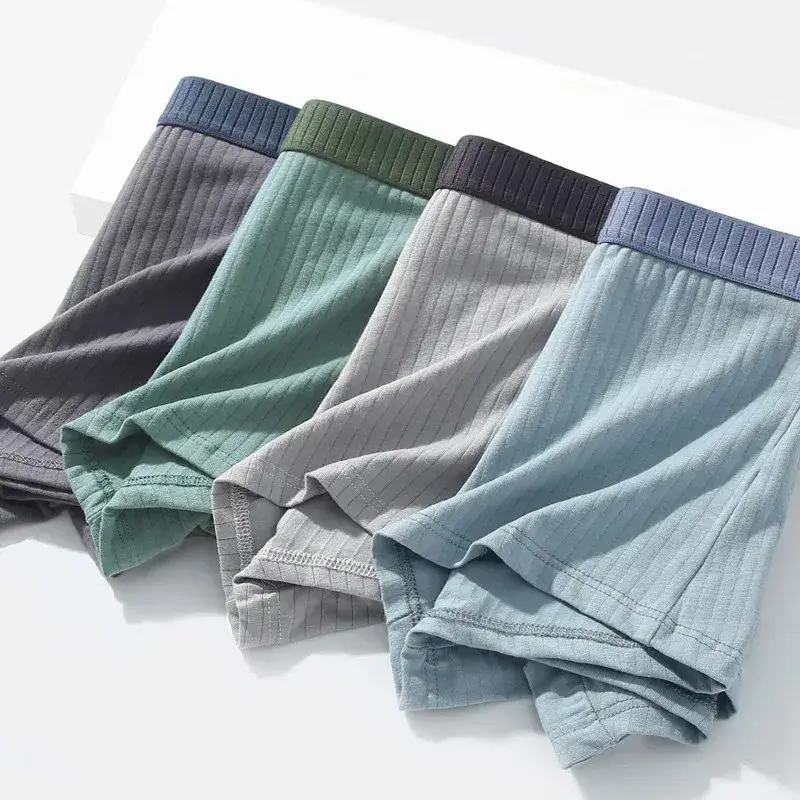 1/4 Stuks Herenondergoed Heren Puur Katoen Vierhoekshorts Alle Katoenen Antibacteriële Kruis Tiener Platte Hoekondergoed — image 6