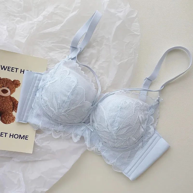 French Garden MOYISU Lace Σετ σουτιέν 32-38 AB Wireless Thin Cup Push Up Anti Sag セクシー Υποστήριξη Εσώρουχα Κατάλληλο μικρό μπούστο