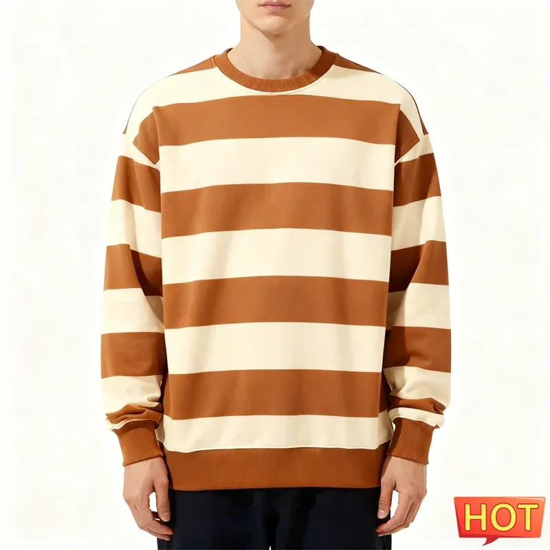 Sudaderas con gráficos de rayas simples para hombres, sudadera fea con estampado 3D de manga larga de moda, jerséis informales de gran tamaño, Tops