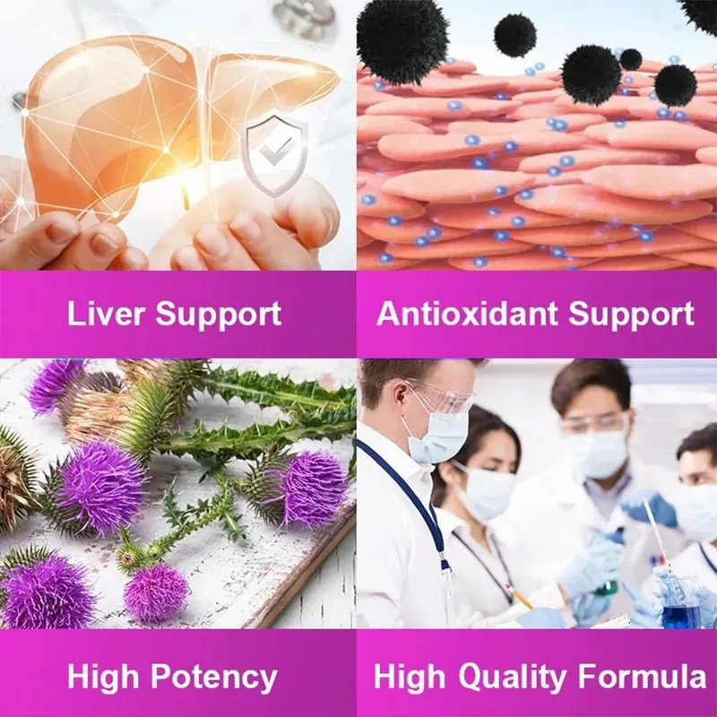 Milk Thistle Extract 1000mg - Gluten-Free Non-GMO Antioxidant Supplements for Healthy Skin Liver Detox Digestion Immune — image 3