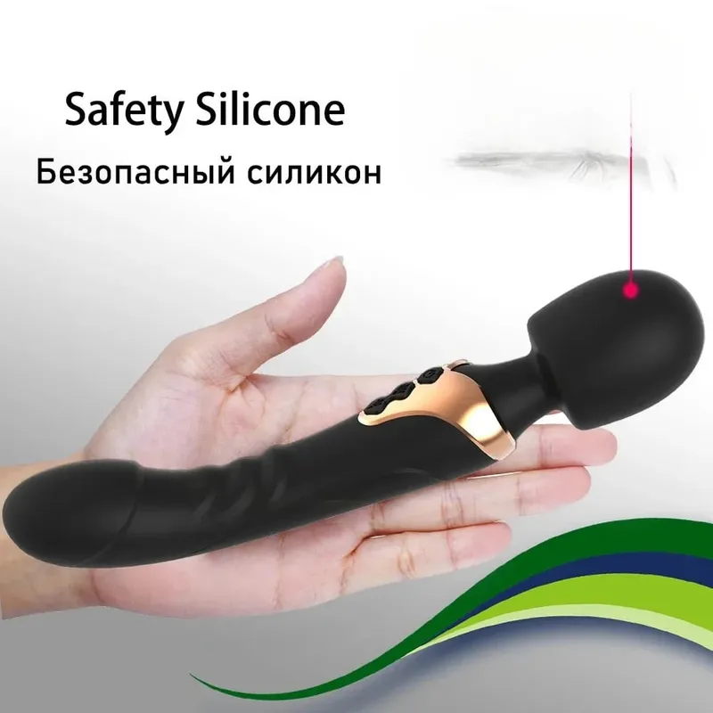Women Powerful AV Dildos Vibrator Magic Wand 10 Modes Clitoris Stimulator G Spot Vagina Nipple Massager Adult Sex Toys for Women