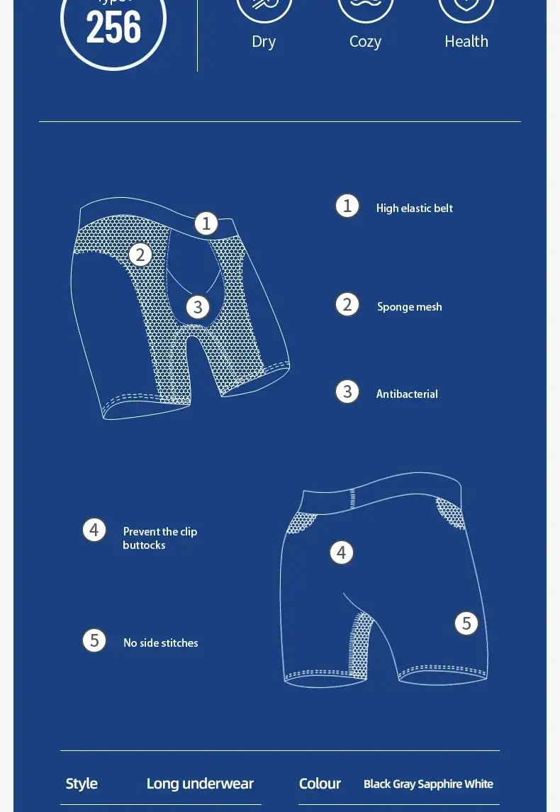 5PCS Extended athletic briefs Men's boxers Modal anti-wear leg running plus size breathable training boxers — image 1