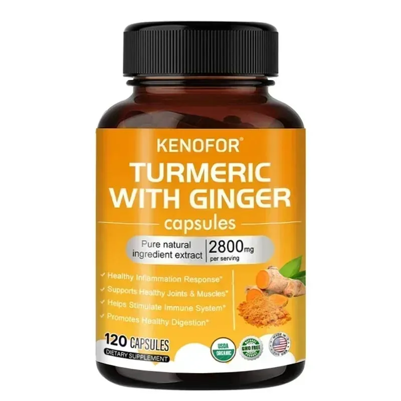 Turmeric Curcumin Capsules 1600mg with Ginger & MSM Antioxidant Support Joint Comfort Heart Cognitive & Digestive Wellness — image 9