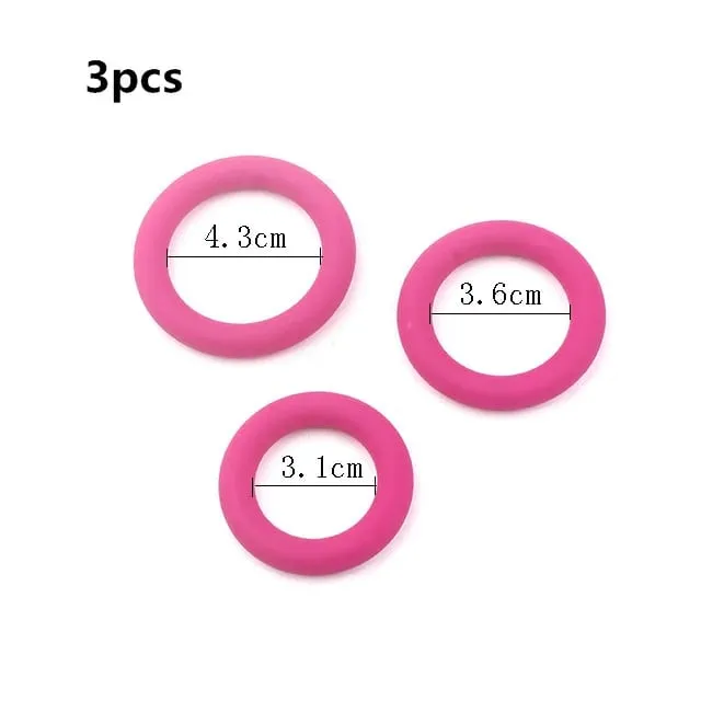 3Pcs Penis Ring Set Silicone Cock Rings Ejaculation Delay Cockring Sex Toys For Men Adult Product Dick Lock Erection Sexy Shop