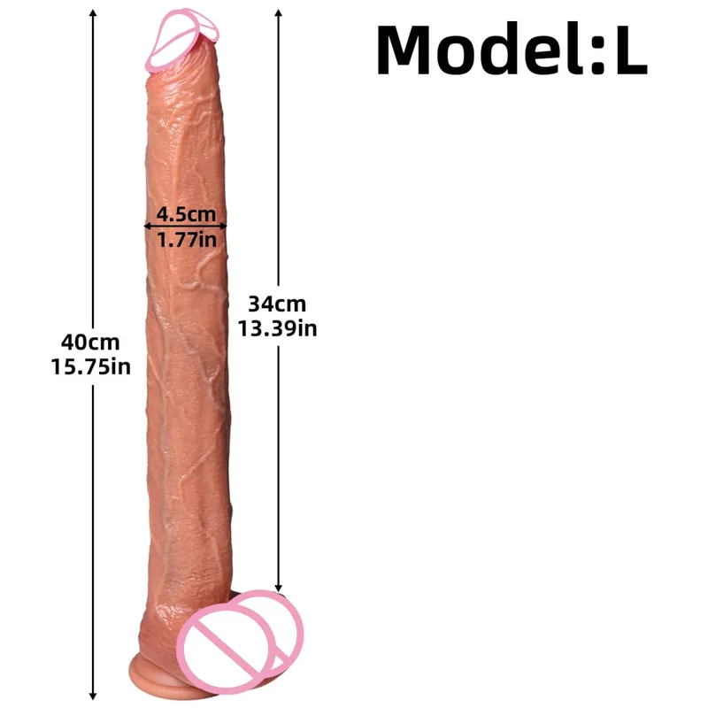 Super Long Realistic Dildos Butt Plug Μαλακό πέος σιλικόνης για ενήλικες Βεντούζα Παιχνίδια σεξ για γυναίκες άνδρες Πρωκτικό μασάζ κόλπου