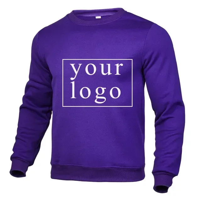 Votre propre conception Logo/image de marque personnalisé partout hommes femmes bricolage col rond à manches longues pull à capuche mode nouveau