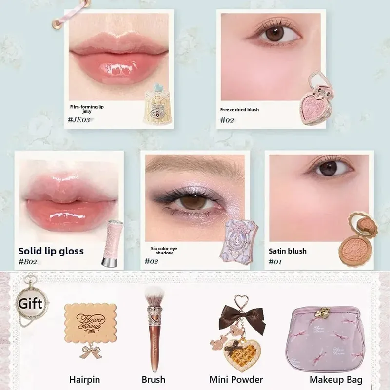 Flower Knows sminkkészlet Nyárközi mesék Flowerknows alapozó Little Angel Highlight Strawberry Rococo ajakmáz 11db készlet — image 17