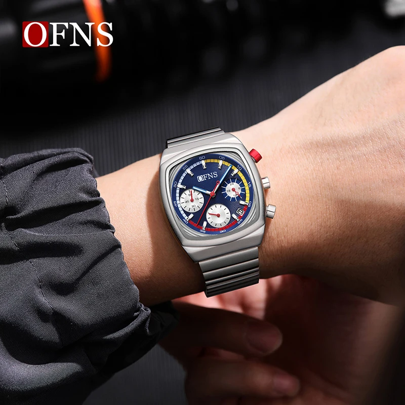 1635 New Fashion Men's Quartz Wristwatch Luminous Calendar Waterproof Steel Strap Casual Sport Watches for Man reloj hombre