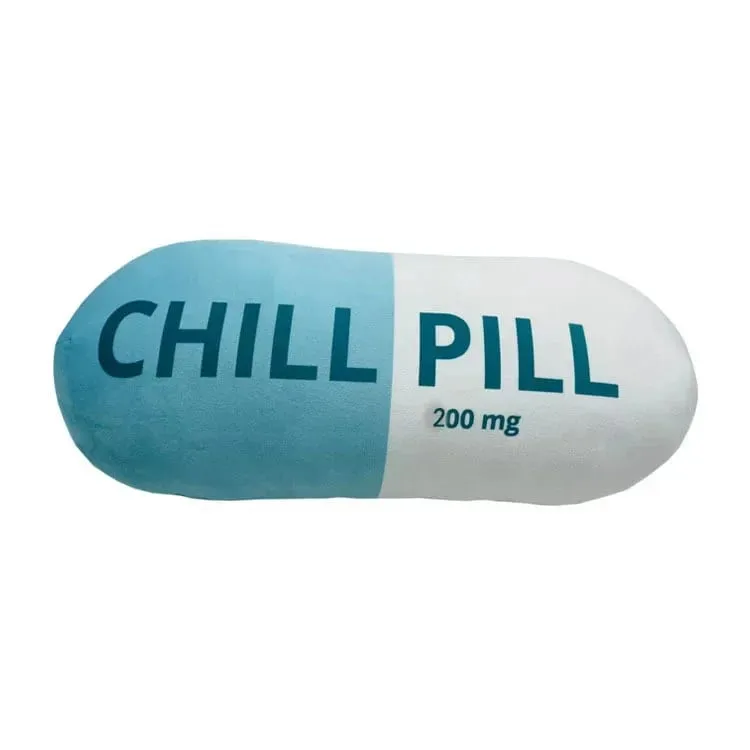 Αστεία Chill Pill Λούτρινο μαξιλάρι Χαριτωμένο καρτούν με γέμιση βελούδινο μαλακό μαξιλάρι καναπέ που αγκαλιάζει κούκλα υπνάκο Μαξιλάρι ύπνου Δώρο γενεθλίων