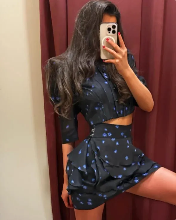 Chic Ruffle Print Slim Short Dress Women Chic Patchwork Flared sleeves V-neck Pleated Dresses 2026 Lady Summer Casual Vestidos — image 19