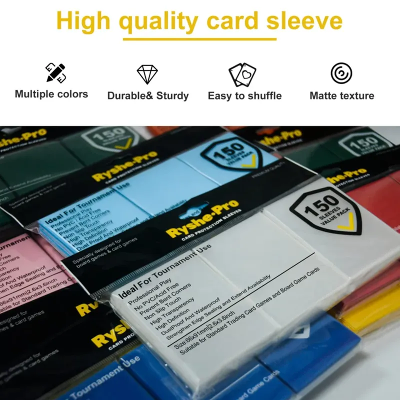 150Pcs Premium Card Sleeves 2,6"x3,6" συμβατές με κάρτες συναλλαγών τυπικού μεγέθους για MTG Pokemon TCG Baseball Card Sport Card — image 2