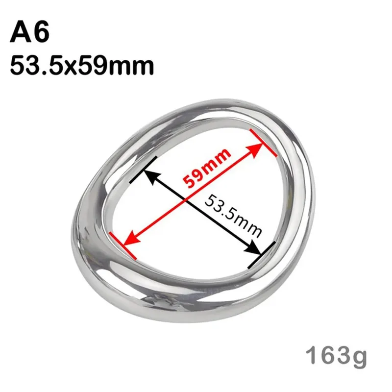 Stainless Steel curved Penis Lock Cock Ring Heavy Duty Male Metal Ball Scrotum Stretcher Sex Toys for Man Delay Ejaculation