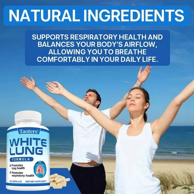 White Lung - with Quercetin Bromelain Vitamin D K Lung Cleansing and Detoxification Supports Lung and Respiratory Health