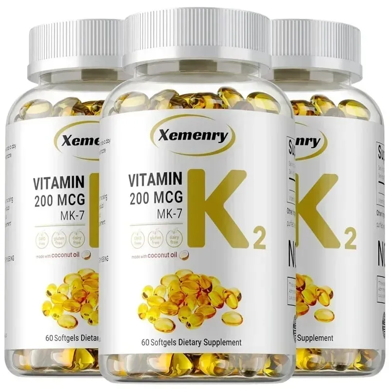 Vitamin K2 MK-7 Supplement - Supports Calcium Absorption Bones Joint Immunity and Heart Health Easy To Swallow
