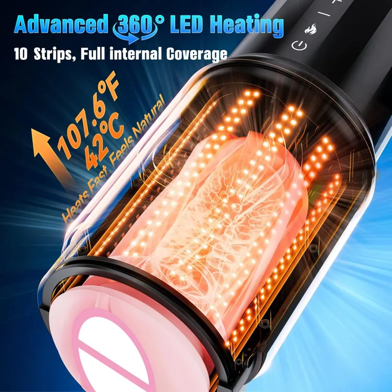 Leten Thrusting Male Masturbator Pocket Pussy Thrusting Stroker 5-Speed Modes Sex Voice Blowjob Masturbation Cup Sex Toy for Men