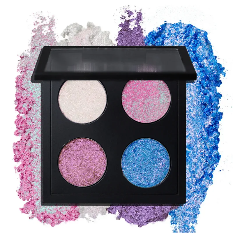 4 Colors Vegan Chameleon Eyeshadow Palette Private Label Makeup Wholesale Custom Logo Color Shift Eye Shadow