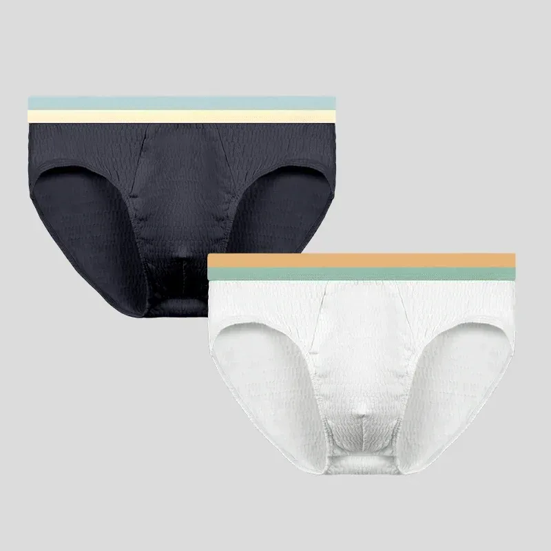 2PCS Men's triangular underpants, pure cotton men's style, made of baby cotton. The underpants are of a thin style for summer, — image 5