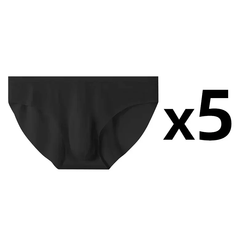 5 Paare/los Männer Ultra-dünne Höschen Eis Seide Slip Sommer Transparent Nahtlose Sexy Schnell trocknend Atmungsaktive Unterwäsche Briefs
