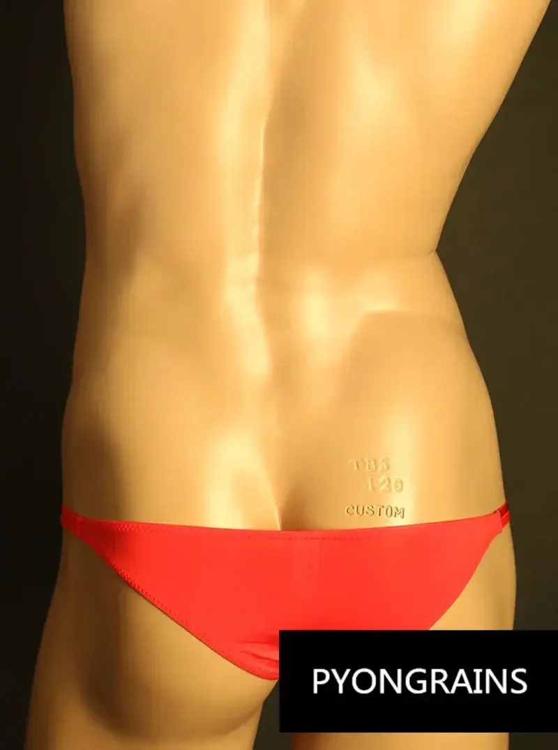 남자 조정 가능한 금속 O-링 더블 얇은 스트랩 비키니 팬티 낮은 상승 부드러운 얼음 실크 3D U 볼록한 주머니 섹시한 남성 속옷 — image 15