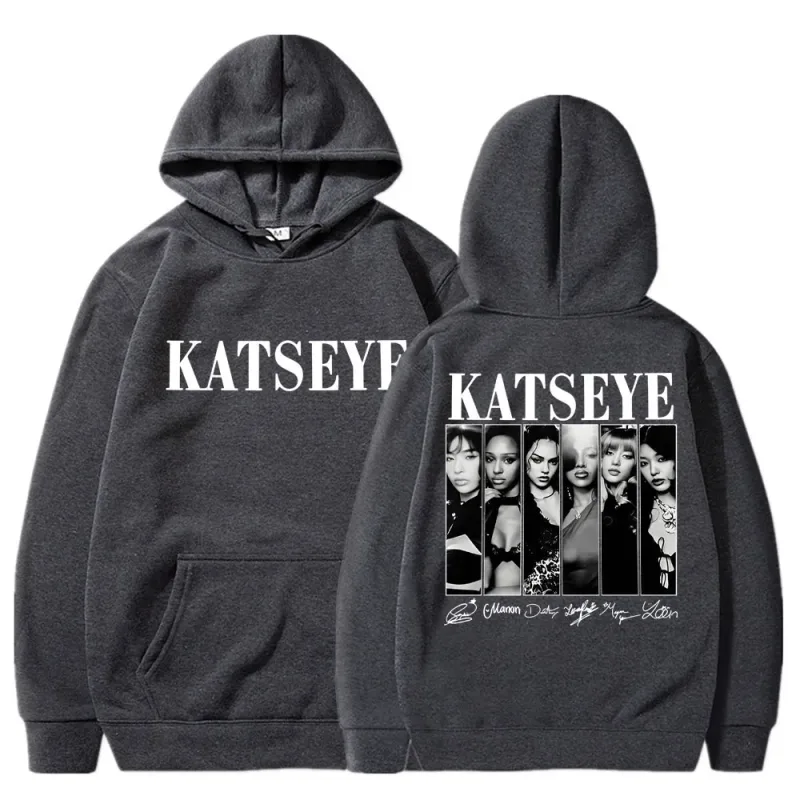 Hoodie Gambar Kpop Katseye Terbatas Vintage Pria Wanita Trendi Y2k Kaus Hoody Bulu Domba Pakaian Olahraga Ukuran Besar Hadiah Penggemar Jalanan