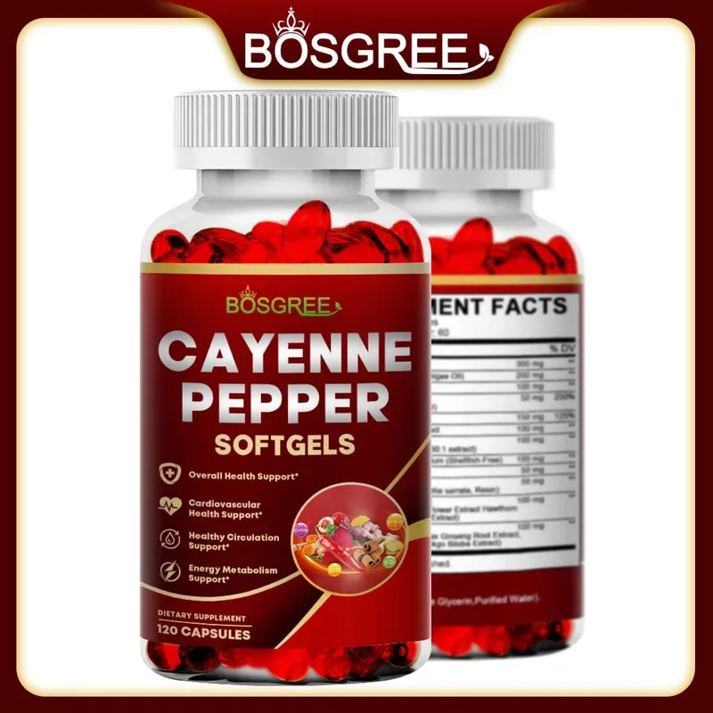 Cayenne Pepper Capsules-Supports Cardiovascular Health Improves Digestion & Blood Circulation Vitamins D3 K2 Herbal Supplement
