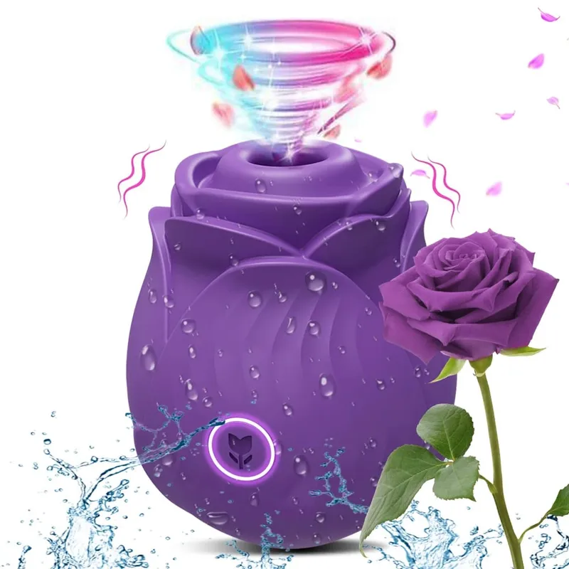 Rose-Sucking Thrusting Dildo Vibrator for Women Nipple Clit Stimulator Vibrating Egg Tongue Licking Clitoris Sucker Sex Toys