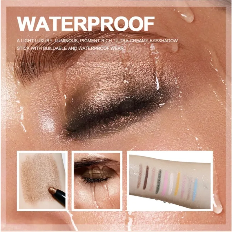 6 Χρώματα Eyeshadow Pencil Stick Shimmer And Matte Waterproof Metallic Glitter Eye Shadow Highlighter Pencil Eyeshadow Cosmetics — image 4