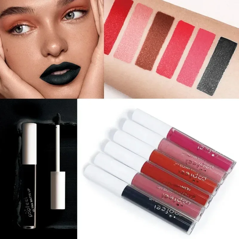 Punk Matte Zwarte Vloeibare Lipstick Waterdichte Langdurige Party Lipgloss Persoonlijk Fluwelen Naakt Lip Tint Halloween Lippen Make-up — image 5