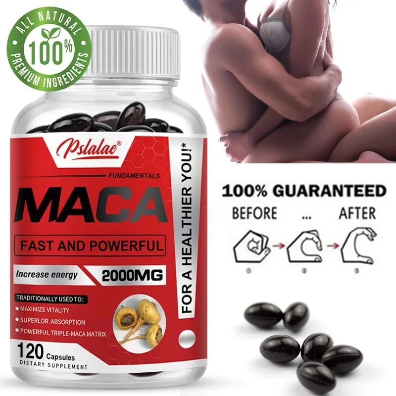 Κάψουλες Maca Root για άνδρες και γυναίκες για μεγιστοποίηση της ζωτικότητας και της απόδοσης Φτιαγμένες με μαύρες σκόνες Maca Red Maca και Yellow Maca — image 2