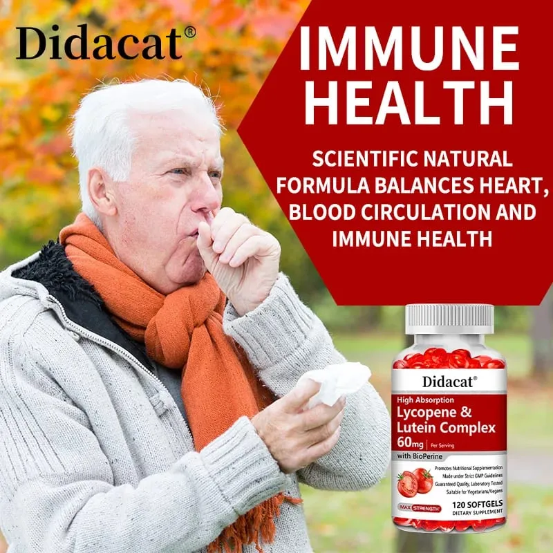 Lycopene + Lutein Complex 60mg with Bioperine Dietary Supplement for Prostate Heart & Eyes Health Antioxidant Non-GMO — image 6