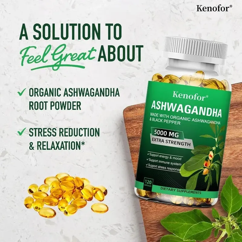Organic Ashwagandha Extract Capsule Ashwagandha Supplement Help Stress Focus Brain Energy Support Sleep Health — image 4