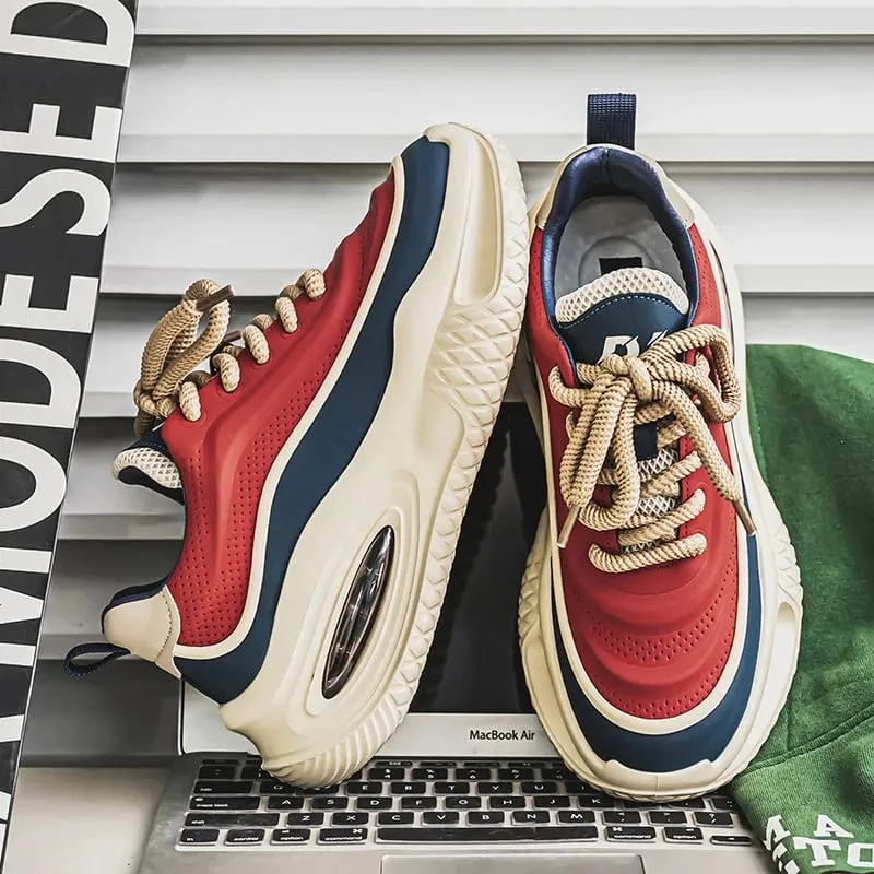 Spring Summer Men Sneakers Platform Casual Shoes Retro Chunky Dad Footwear Streetwear Lace Up Walking Male Running Shoes