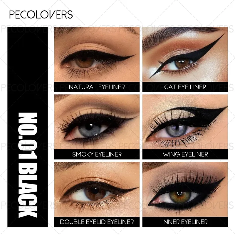 3 ΤΕΜ/ΣΕΤ ματ κραγιόν+μαύρο eyeliner+γυαλιστερό στυλό για σκιές ματιών που ταιριάζουν για να δημιουργήσετε ένα μακιγιάζ μαύρο πανκ τέλειο για αποκριές/πάρτι — image 3