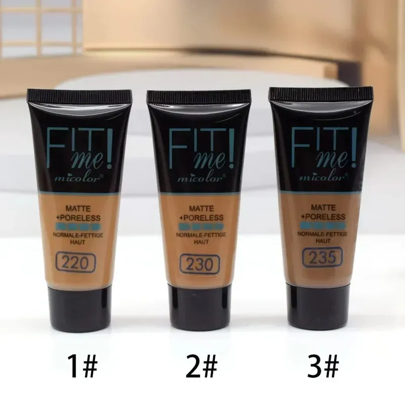 30ml Liquid Foundation Dark Skin Dedicated Foundation Cosmetic 30g Micolor Fit Me 2 IN 1 Matte Black Skin Poreless Powder Set