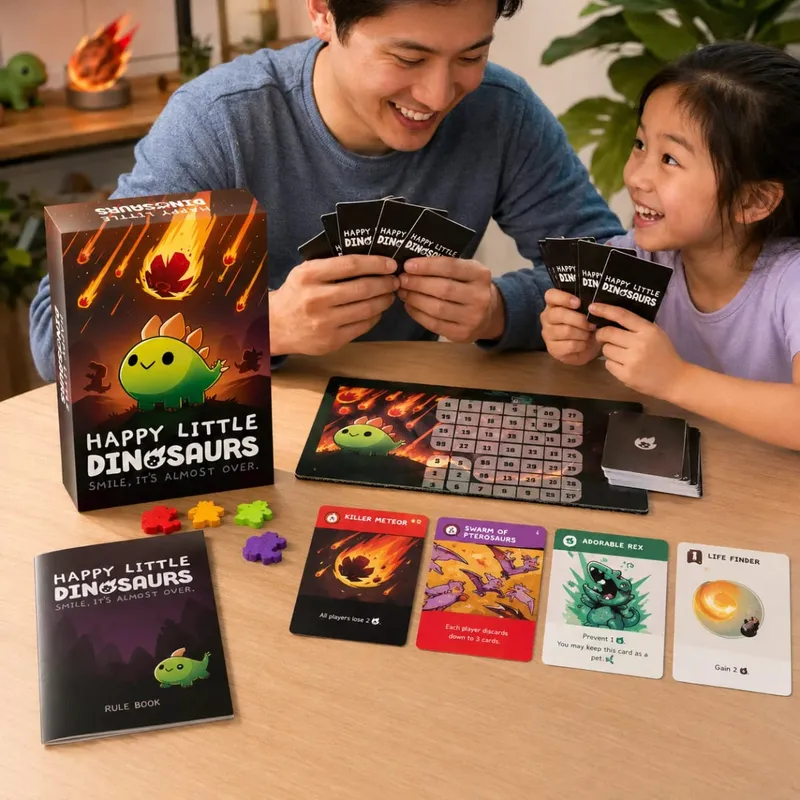 Happy Little Dinosaurs Χαριτωμένο επιτραπέζιο παιχνίδι στρατηγικής επιβίωσης Διασκεδαστικό παιχνίδι περιπέτειας Οικογενειακό πάρτι Παιδιά Ενήλικες Δώρο Αγγλική Έκδοση — image 5