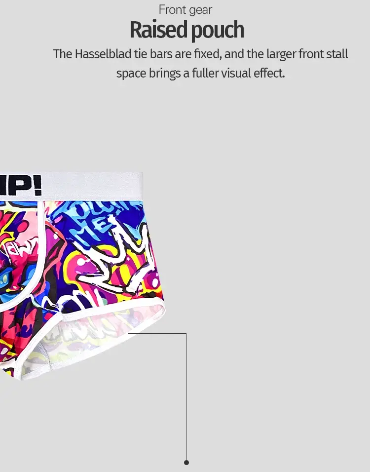 1PCS Men's Cotton Nylon Blend Boxer Briefs All-Over Graffiti Print Wide Elastic Waistband Non-Tight Fashion Sport Underwear
