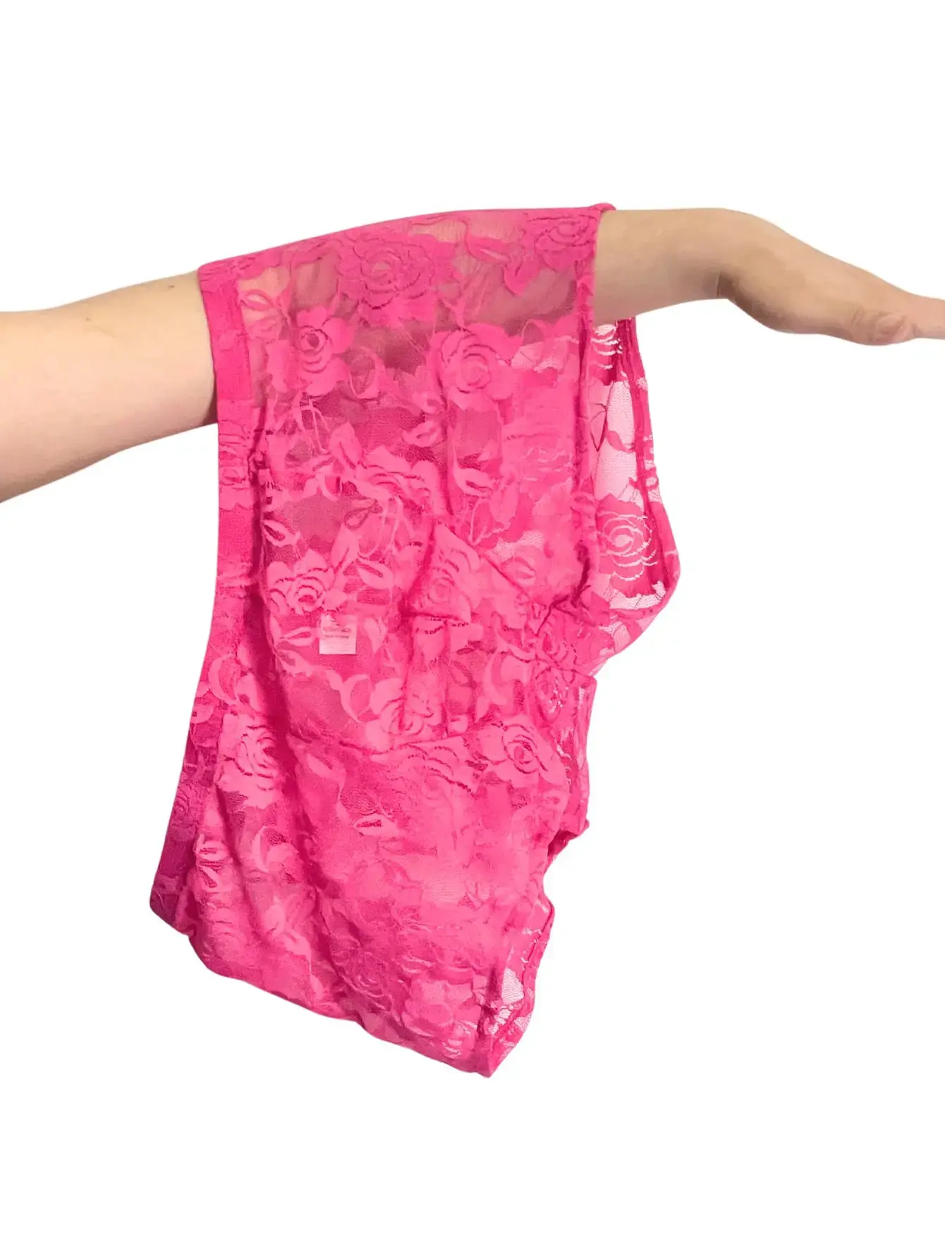 1Pc Men's Fashion New Design Sexy Lace Embroidery, High Elasticity Transparent Lace Flat Corner Underwear, Sexy, Ice Silk 3256811662670417 — image 10