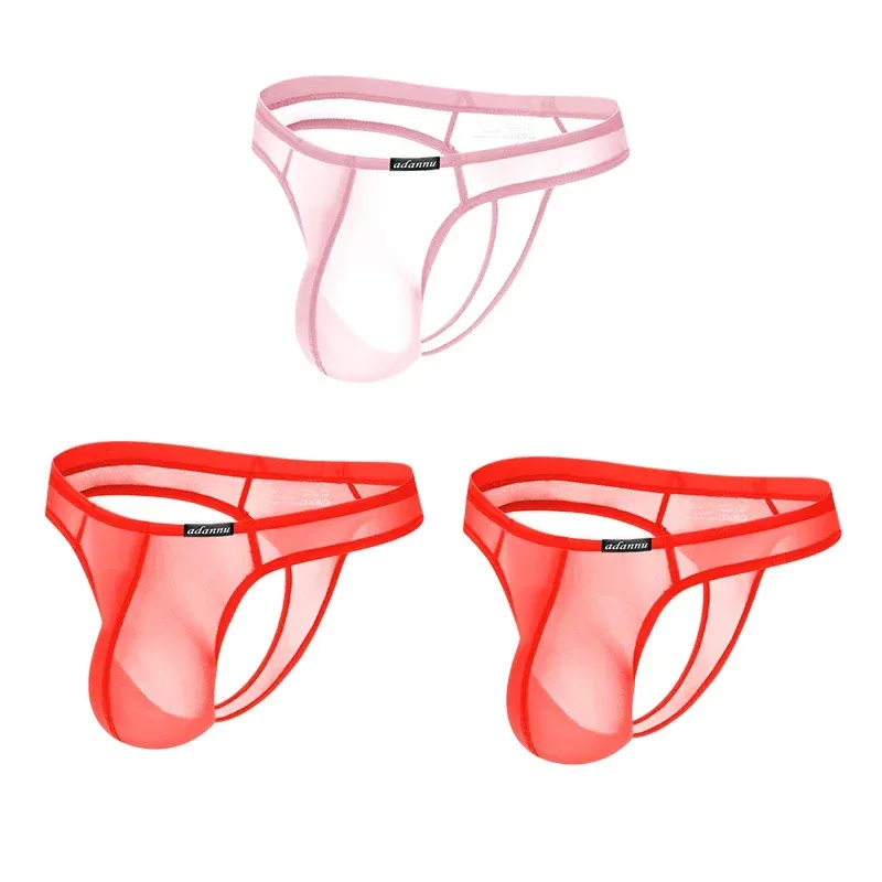 Ultra Thin Sheer Briefs Men Underwear Cooling Knickers Low Rise Bulge Pouch Underpants Soft Mesh Panties Male Thong Pants