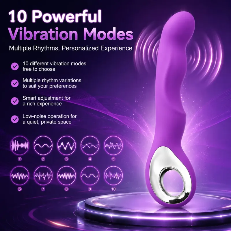 10 Speed G Spot Vibrator AV Magic Wand Massager Dildo Vibrators Dual Clitoris Stimulator Vaginal Massager Sex Toys for Woman 18+